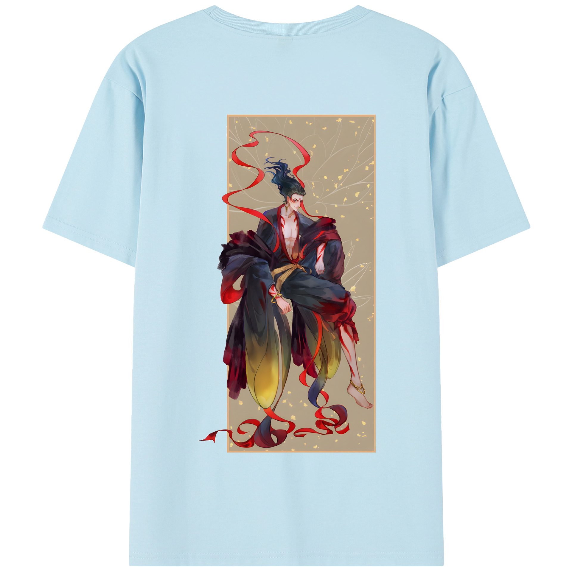 （画像用） Ne Zha 2 ナタ 魔童の大暴れ 綿100％半袖Tシャツ（背面プリント）